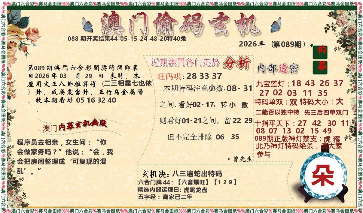偷码玄机 第89期