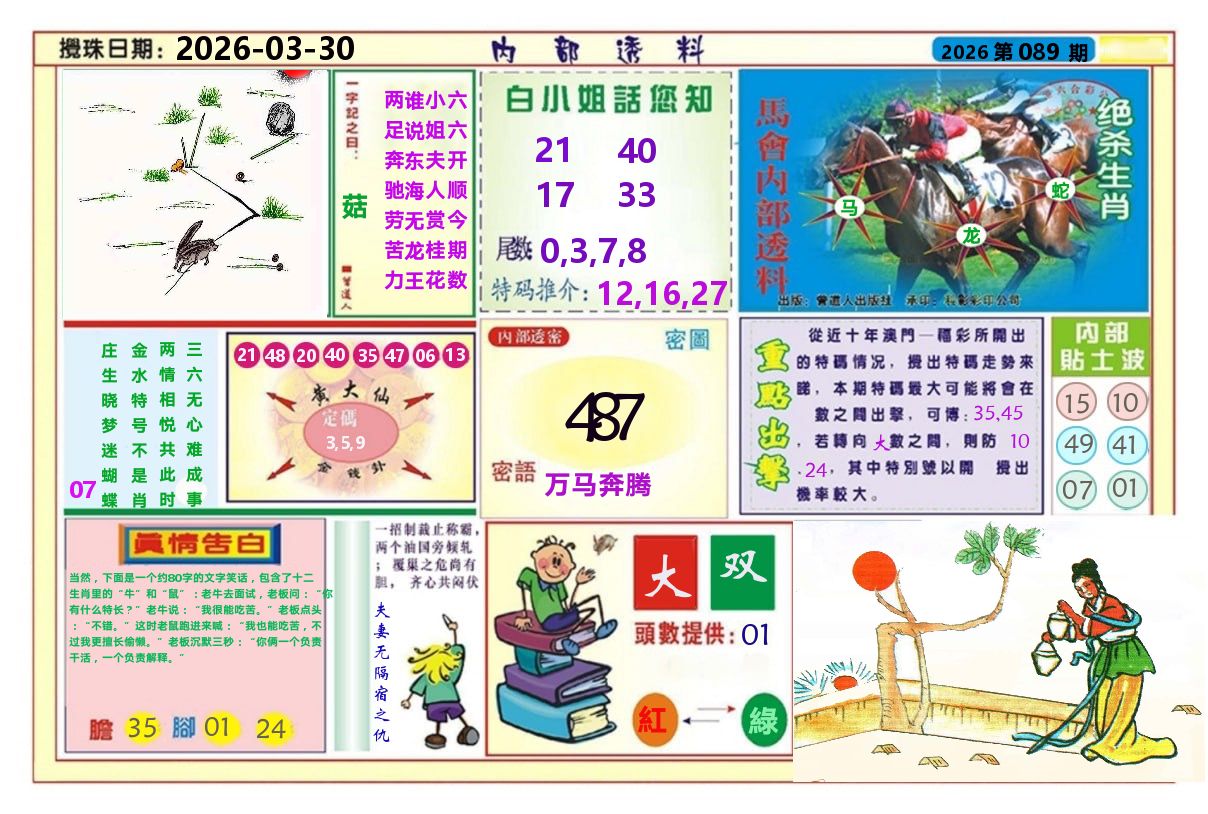 澳门内部透料A 第89期