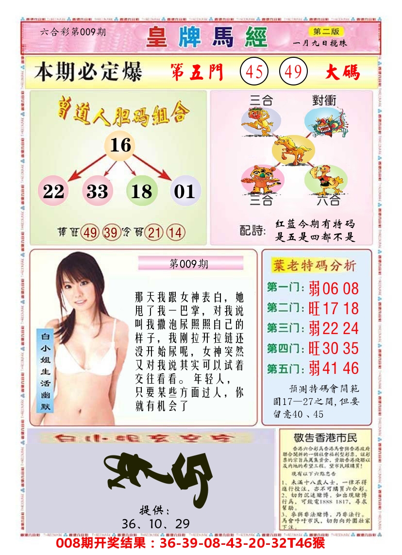 澳门皇牌马经B 第9期