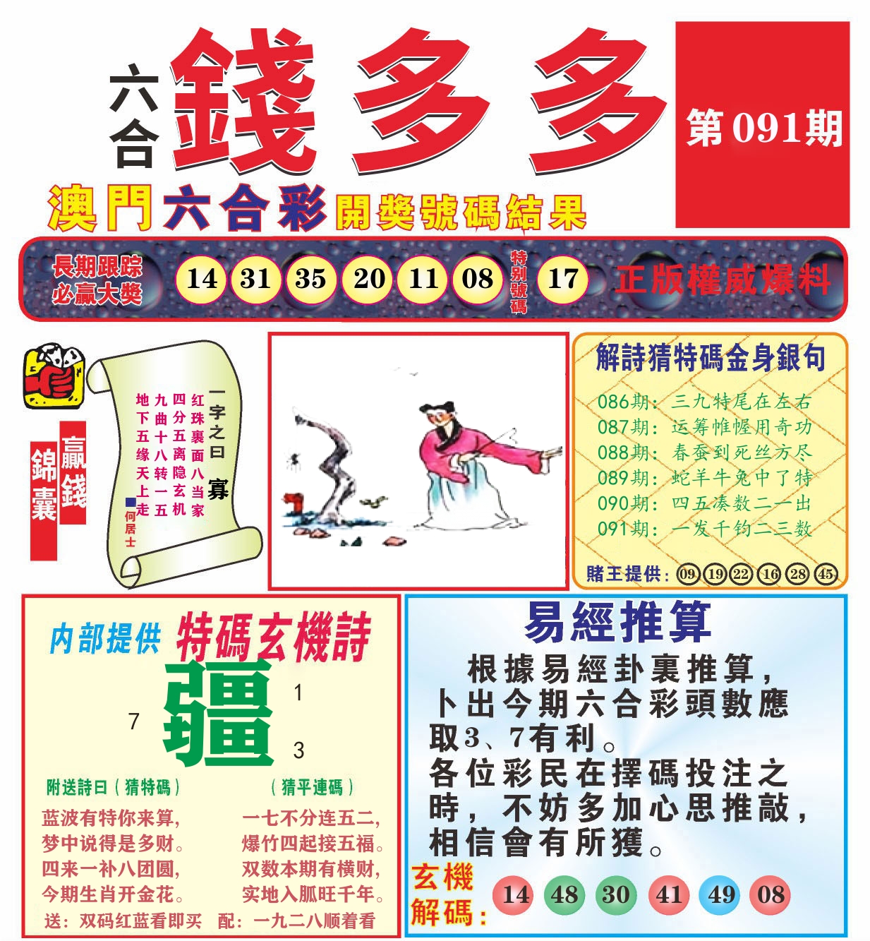 澳门钱多多B 第91期