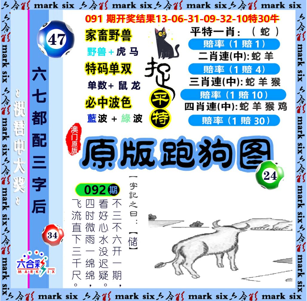 原版跑狗图 第92期