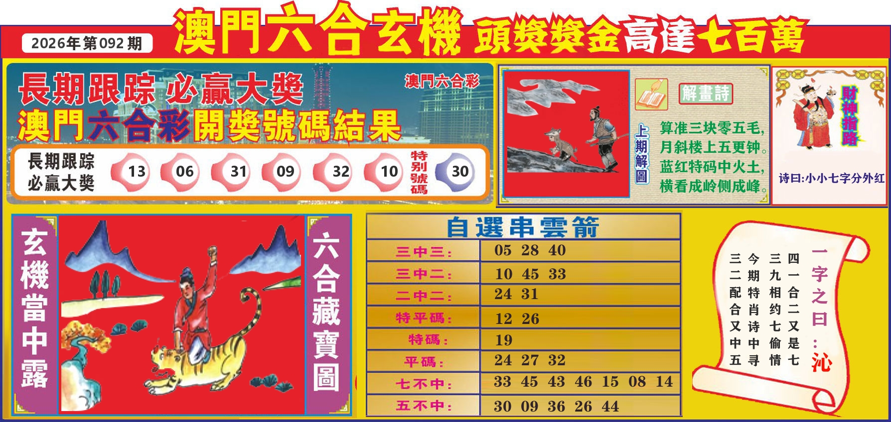 七星彩图C 第92期