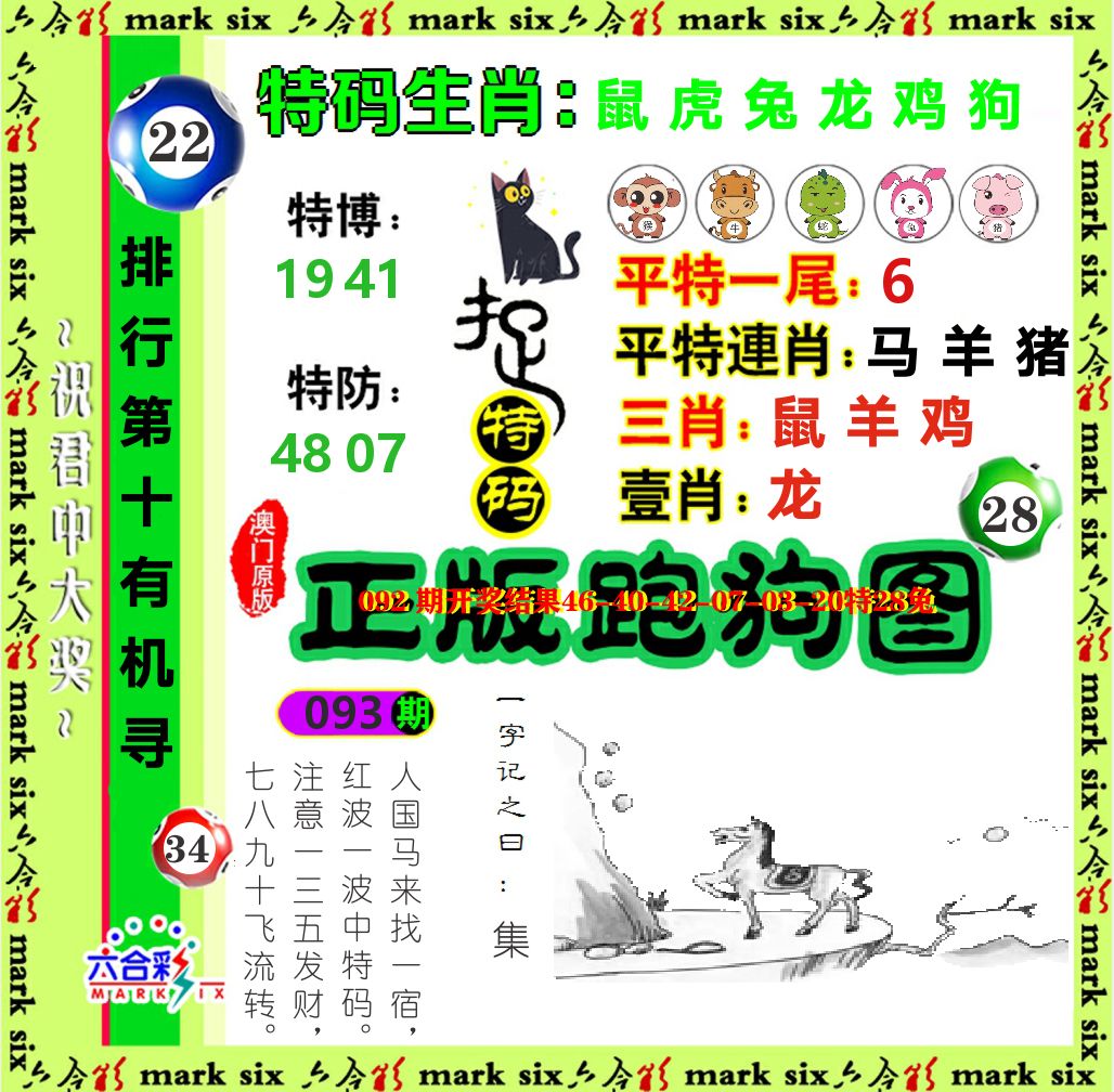 正版跑狗图 第93期