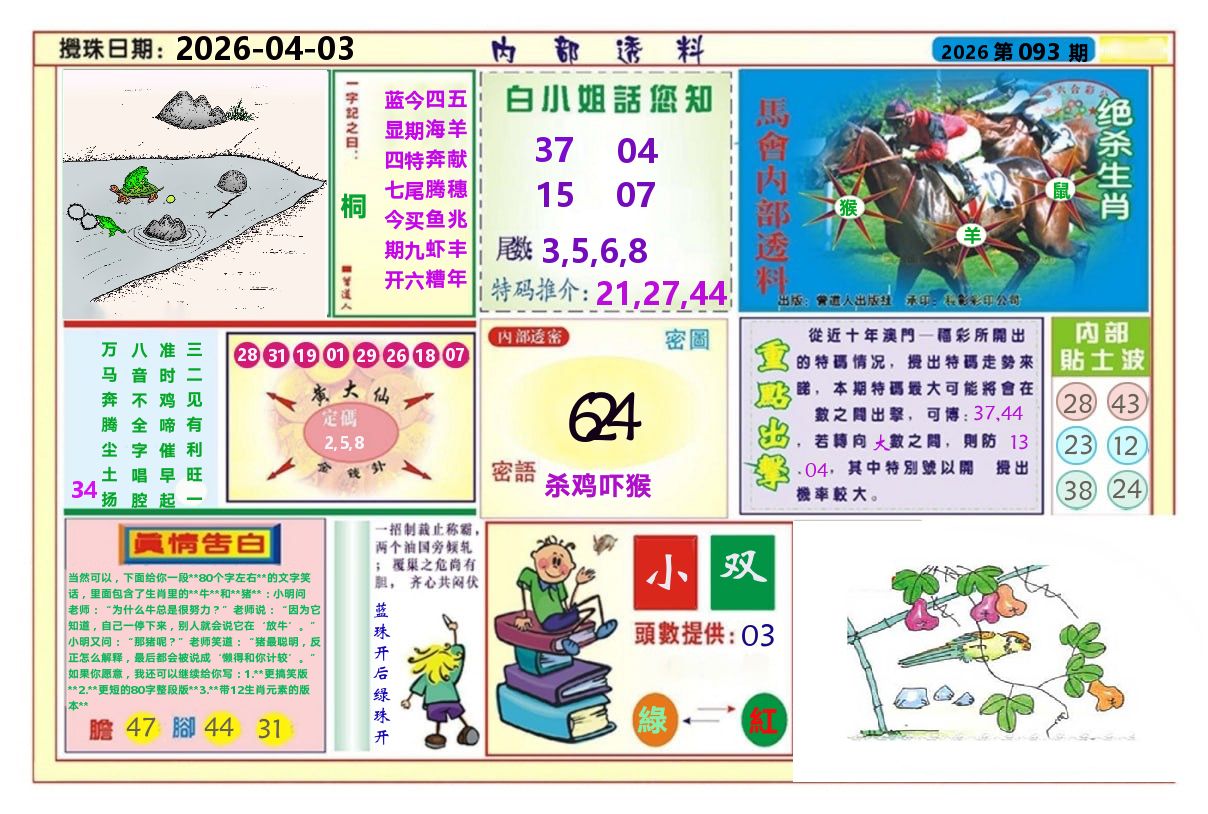 澳门内部透料A 第93期
