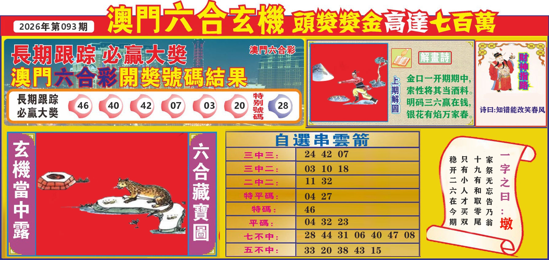 七星彩图C 第93期