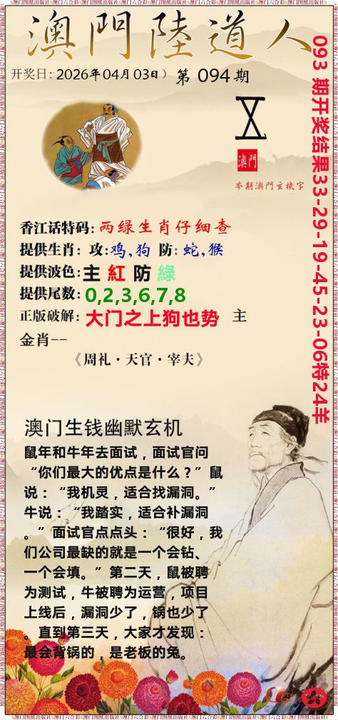 澳门陆道人 第94期
