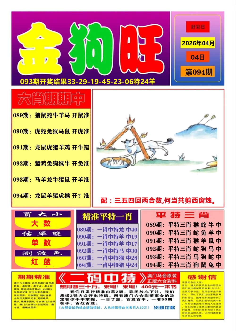 澳门金狗旺A 第94期