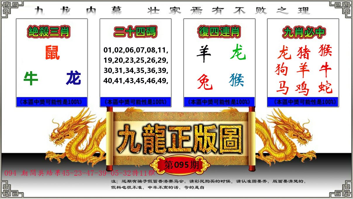 九龙正版图 第95期