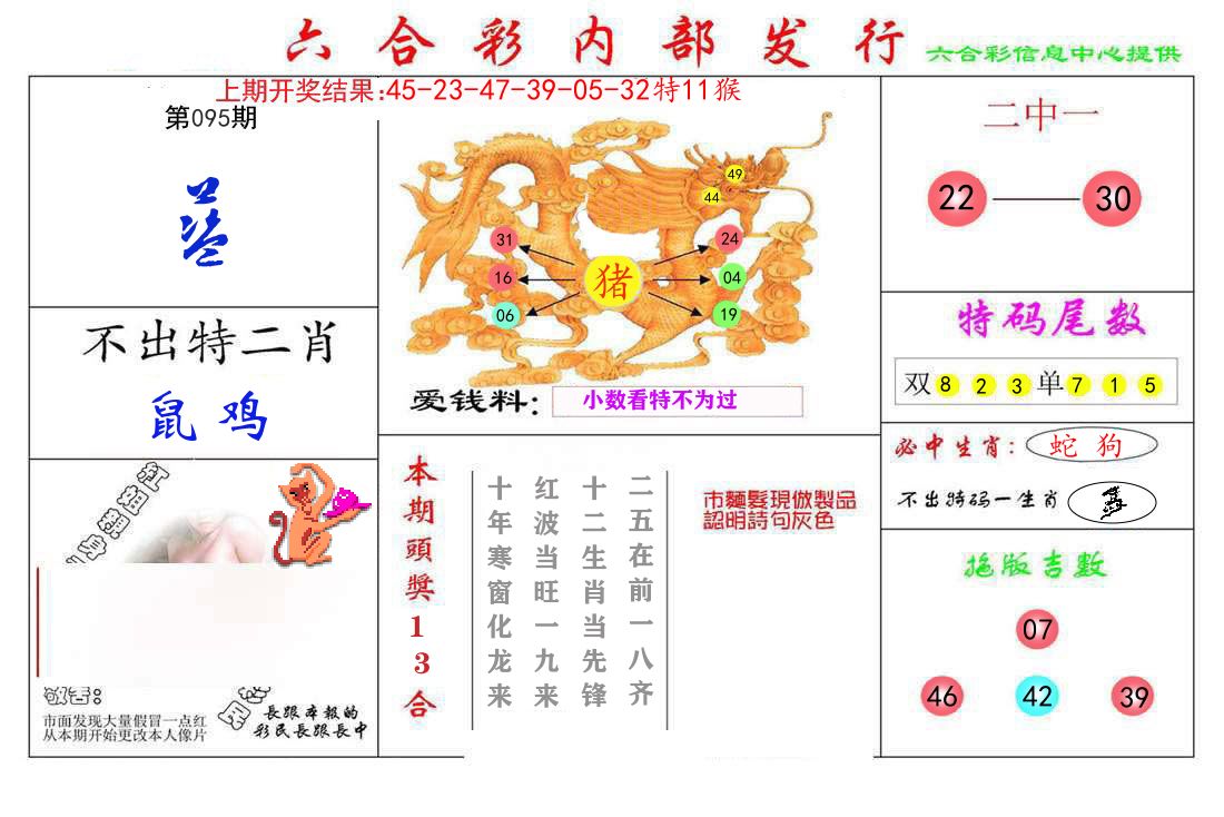 六合彩内部发行 第95期
