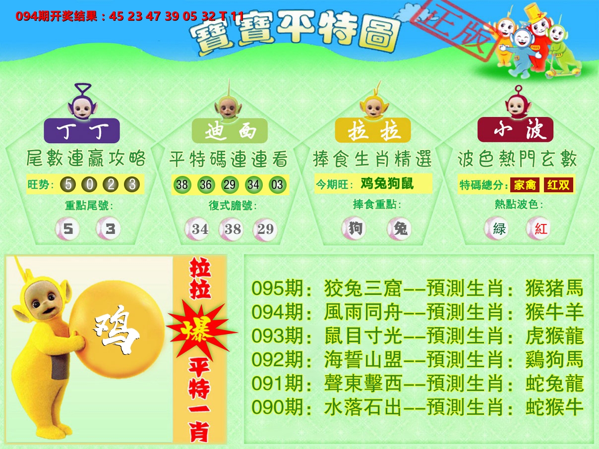 天线宝宝平特图 第95期