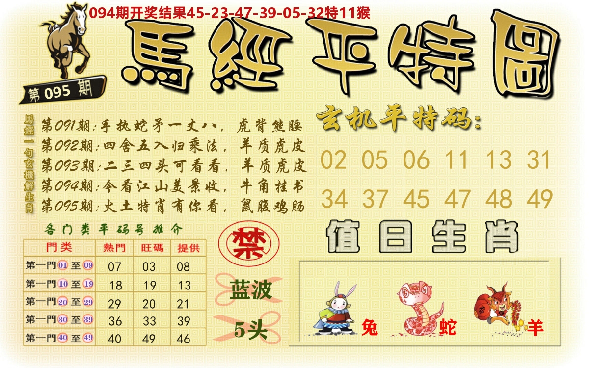 澳门平特图 第95期