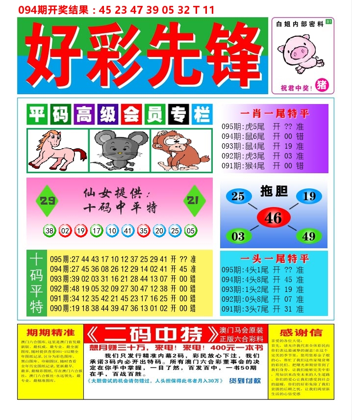 好彩先锋D 第95期