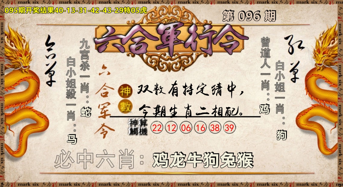 六合军行令 第96期