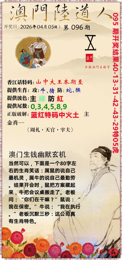 澳门陆道人 第96期