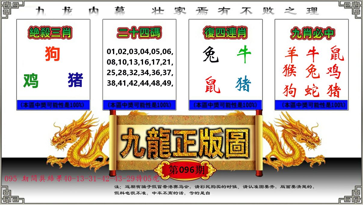 九龙正版图 第96期