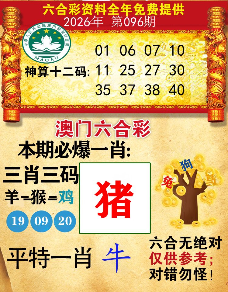 澳门必爆 第96期