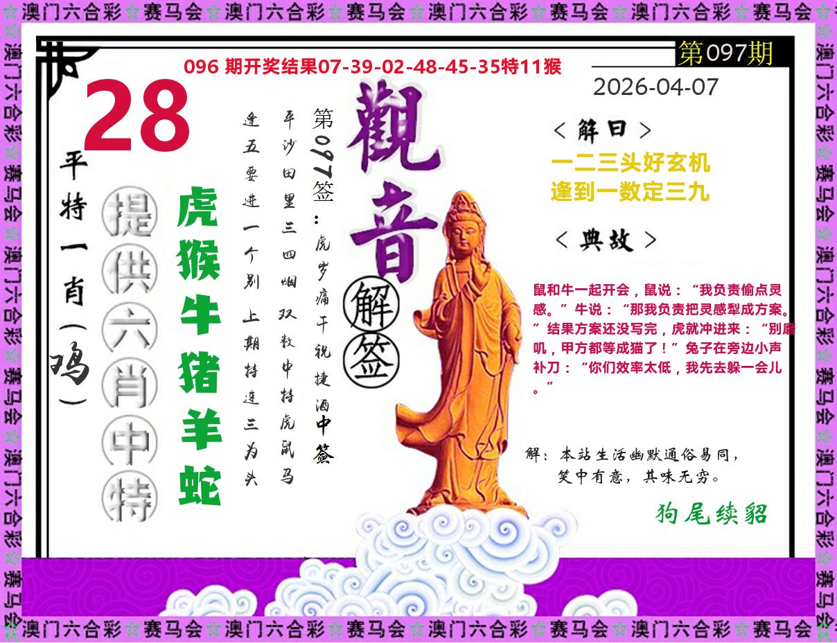 观音解签 第97期