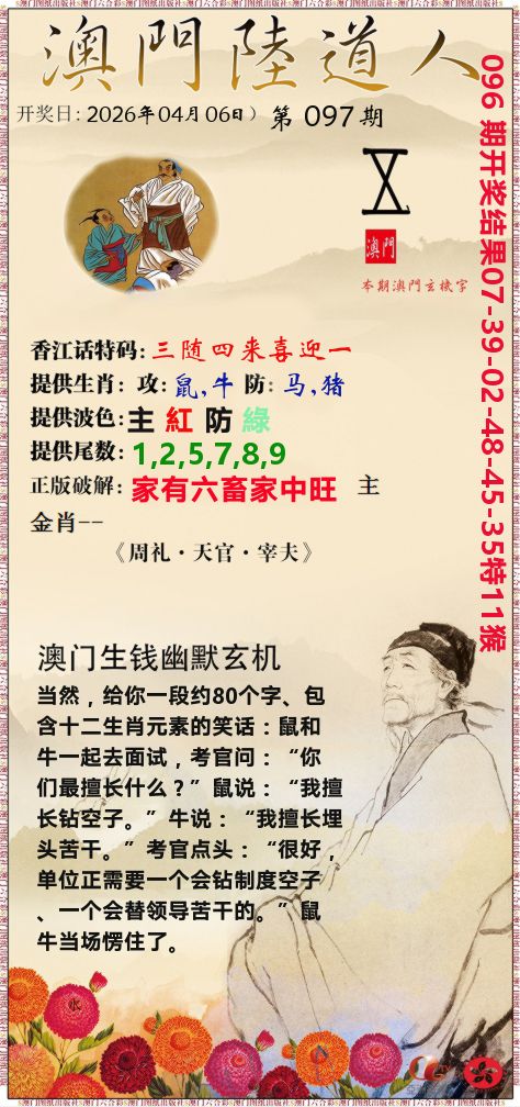 澳门陆道人 第97期