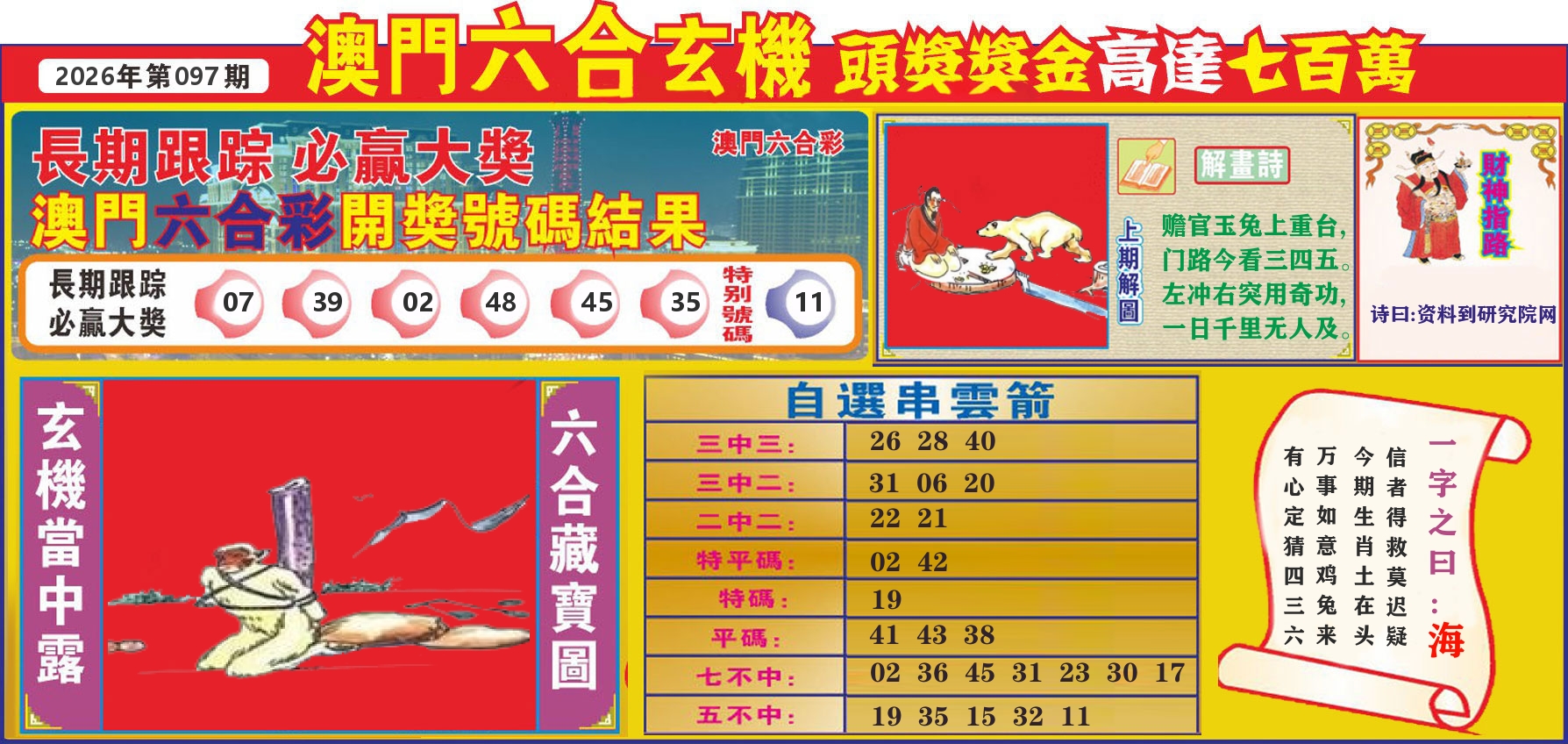 七星彩图C 第97期