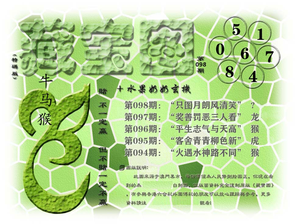 藏宝图奶奶玄机 第98期