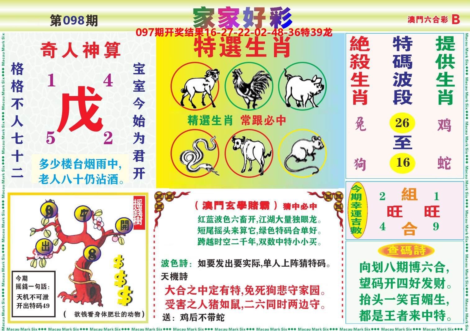 家家好彩B 第98期