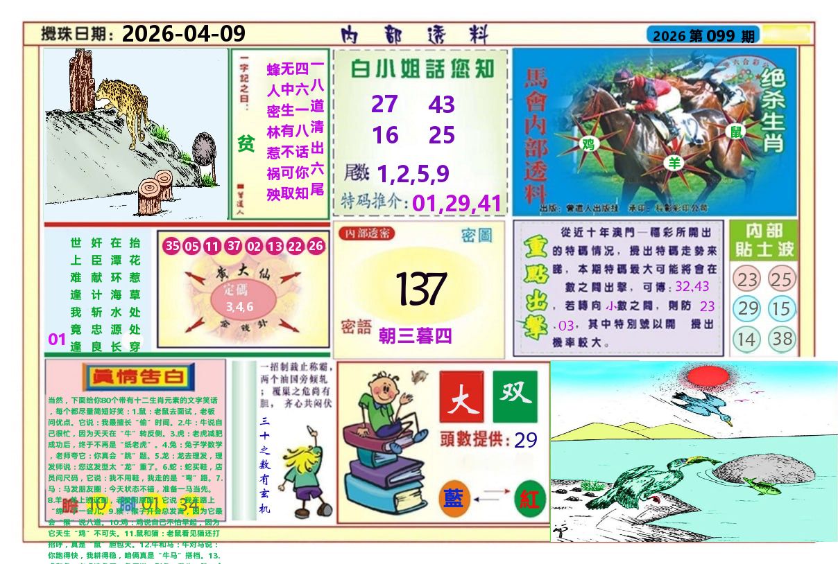 澳门内部透料A 第99期