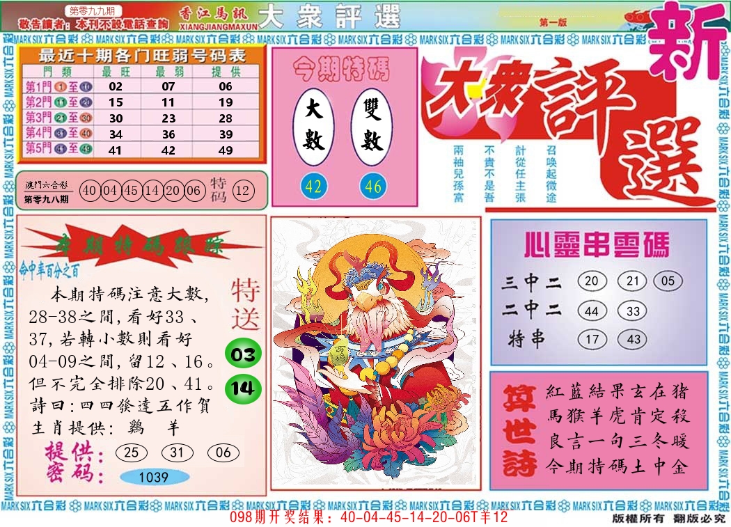 澳门大众评选 第99期